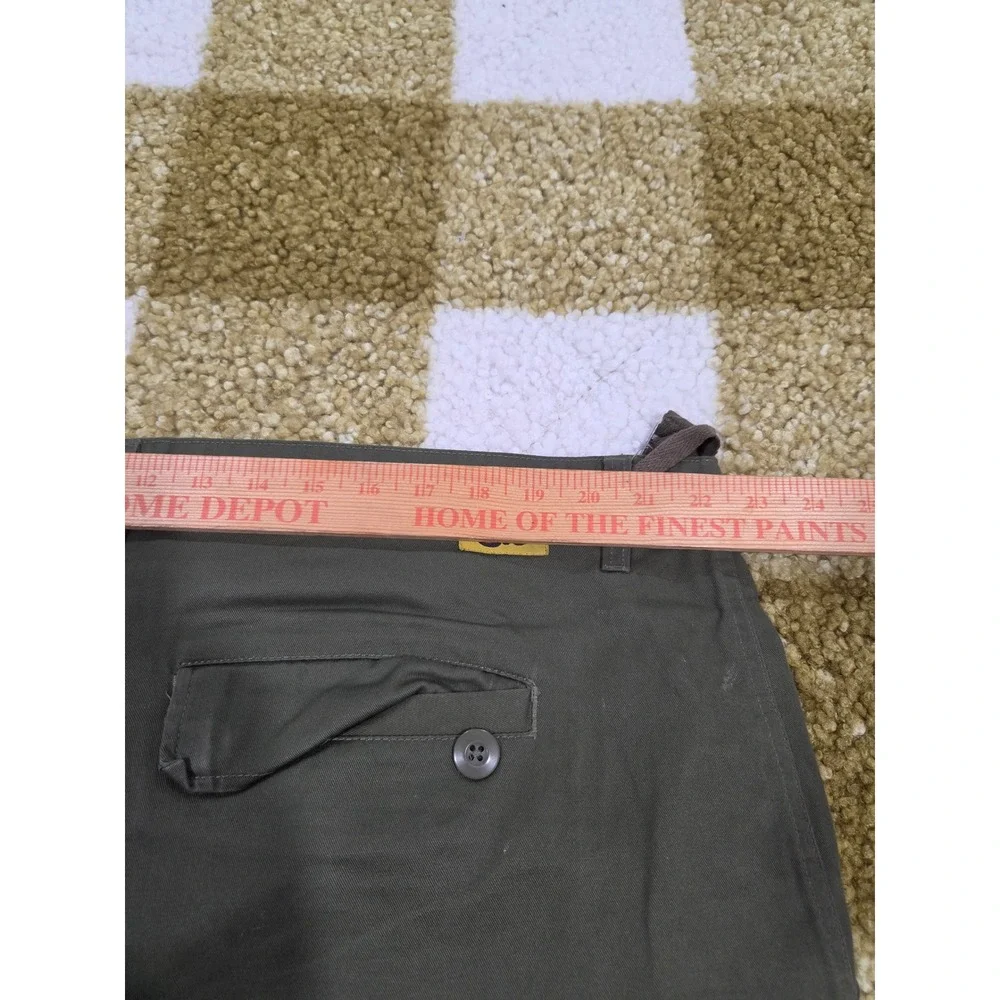 Gnu Guru Relax Cargo Pants Mens 40 Olive Green Utility Workwear Straight Leg